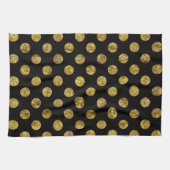 Chic Gold Glam en zwarte Stippen Theedoek (Horizontaal)