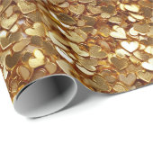 Chic Gold Glam Hearts Cadeaupapier (Rol Hoek)
