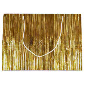 Chic Gold Glam Tinsel Stripes Kerstmis Groot Cadeauzakje (Voorkant)