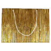 Chic Gold Glam Tinsel Stripes Kerstmis Groot Cadeauzakje (Achterkant)