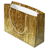 Chic Gold Glam Tinsel Stripes Kerstmis Groot Cadeauzakje (Achterkant Gekanteld)