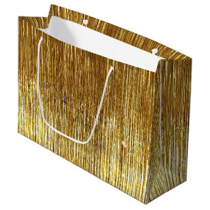 Chic Gold Glam Tinsel Stripes Kerstmis Groot Cadeauzakje
