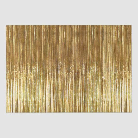 Chic Gold Glam Tinsel Stripes Kerstmis Tissuepapier (Voorkant)
