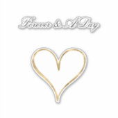 Chic Gold Glam White Forever Heart Wedding Sticker (Voorkant)