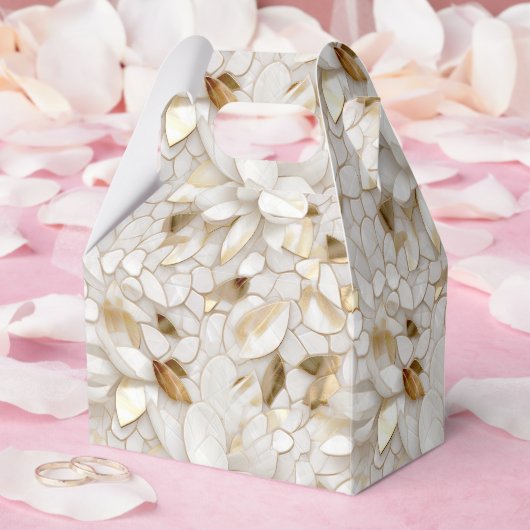 Chic Gold Glam Witte Lotus Bloemen Huwelijk Bedankdoosjes (Huwelijk)
