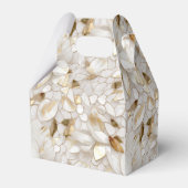 Chic Gold Glam Witte Lotus Bloemen Huwelijk Bedankdoosjes (Achterkant)