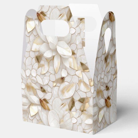 Chic Gold Glam Witte Lotus Bloemen Huwelijk Bedankdoosjes (Geopend)