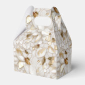 Chic Gold Glam Witte Lotus Bloemen Huwelijk Bedankdoosjes (Voorkant Zijde)