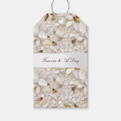Chic Gold Glam Witte Lotus Bloemen Huwelijk Cadeaulabel (Voorkant)