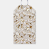 Chic Gold Glam Witte Lotus Bloemen Huwelijk Cadeaulabel (Achterkant)