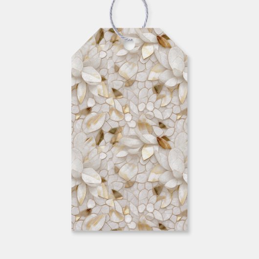 Chic Gold Glam Witte Lotus Bloemen Huwelijk Cadeaulabel (Achterkant)