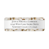 Chic Gold Glam Witte Lotus Bloemen Huwelijk Etiket (Voorkant)