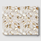 Chic Gold Glam Witte Lotus Bloemen Huwelijk Gastenboek (Achterkant)