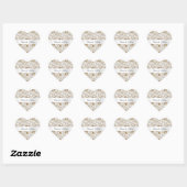 Chic Gold Glam Witte Lotus Bloemen Huwelijk Hart Sticker (Vel)