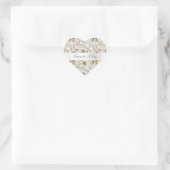Chic Gold Glam Witte Lotus Bloemen Huwelijk Hart Sticker (Tas)