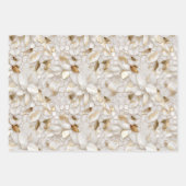 Chic Gold Glam Witte Lotus Bloemen Huwelijk Inpakpapier Vel (Voorkant 2)