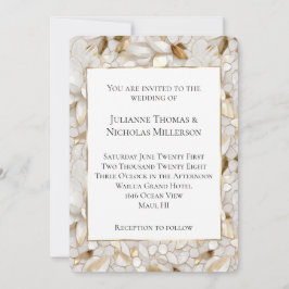 Chic Gold Glam Witte Lotus Bloemen Huwelijk Kaart