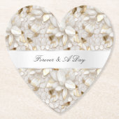 Chic Gold Glam Witte Lotus Bloemen Huwelijk Kartonnen Onderzetters (Voorkant)