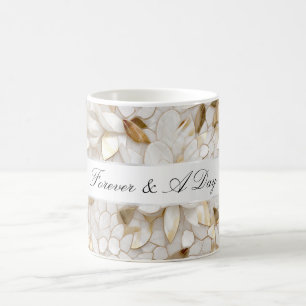Chic Gold Glam Witte Lotus Bloemen Huwelijk Koffiemok