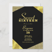 Chic Gold Glamor Geometric Modern Sweet 16 Party Kaart (Voorkant)