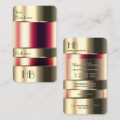 Chic Gold Glass Hoesje ziet er rood uit met monogr Visitekaartje (Voorkant / Achterkant)