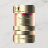 Chic Gold Glass Hoesje ziet er rood uit met monogr Visitekaartje (Achterkant)