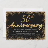 Chic Gold Glitter 50ste bruiloft Jubileum Kaart (Voorkant)