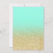 Chic gold glitter blauwgroen script Bat Mitzvah Kaart (Achterkant)
