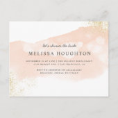 Chic Gold Glitter Blush Pink Vrijgezellenfeest Uitnodiging Briefkaart (Voorkant)