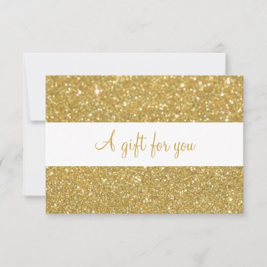 Chic Gold Glitter Cadeaubon (Voorkant)