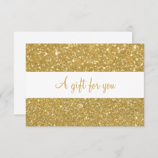 Chic Gold Glitter Cadeaubon (Voorkant / Achterkant)