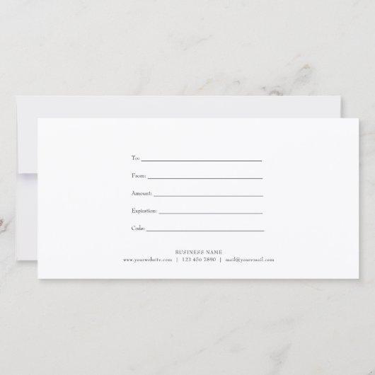 Chic Gold Glitter Cadeaubon (Achterkant)