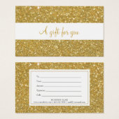 Chic Gold Glitter Cadeaubon Visitekaartje (Voorkant /achterkant)