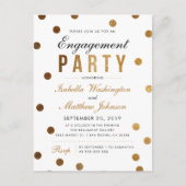 Chic Gold Glitter Confetti Engagement Party Uitnodiging Briefkaart (Voorkant)