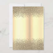 Chic Gold Glitter Dress, Tiara, Diamonds Sweet 16 Kaart (Achterkant)