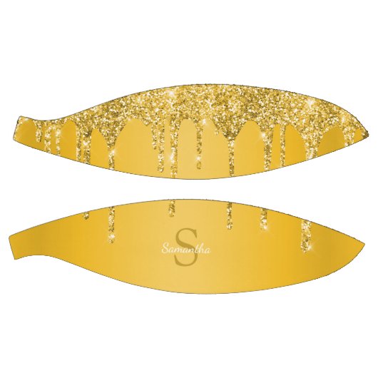 Chic Gold Glitter Drift Sparkle Monogram Naam Basketbal (Panelen)