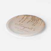 Chic Gold Glitter Drip 70e verjaardag Party Papieren Bordje (Gekanteld)