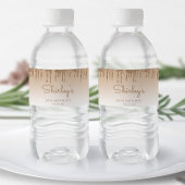 Chic Gold Glitter Drip 90ste Verjaardagsfeest Waterfles Etiket