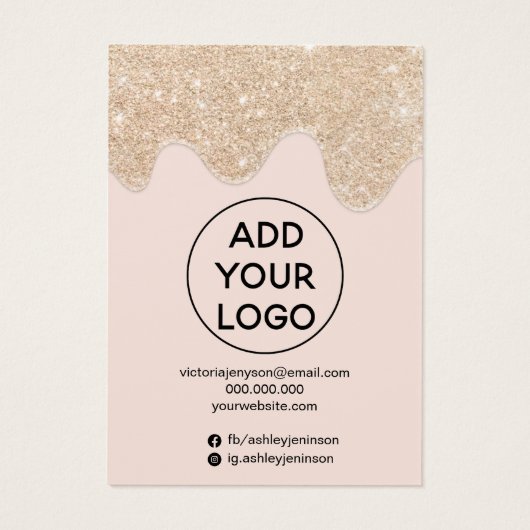 Chic Gold glitter droogt multi-stud oorscherm Visitekaartje (Achterkant)