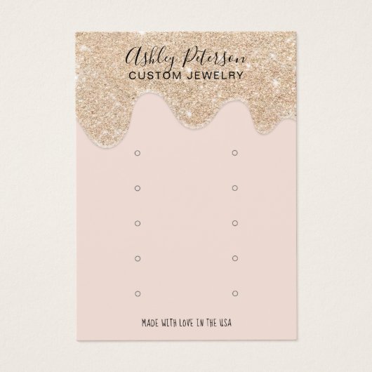 Chic Gold glitter droogt multi-stud oorscherm Visitekaartje (Voorkant)