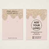 Chic Gold glitter druppelt sieroorbellen Visitekaartje (Voorkant /achterkant)