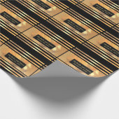 Chic Gold Glitter geborsteld Metaal Monogram zwart Cadeaupapier (Hoek)