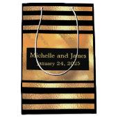 Chic Gold Glitter geborsteld Metaal Monogram zwart Medium Cadeauzakje (Voorkant)