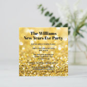 Chic Gold Glitter Glam 2025 Nieuwjaarsfeest Kaart (Staand voorkant)