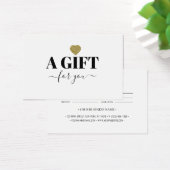 Chic Gold Glitter Heart Gift Certificate Kaart (Bureau)