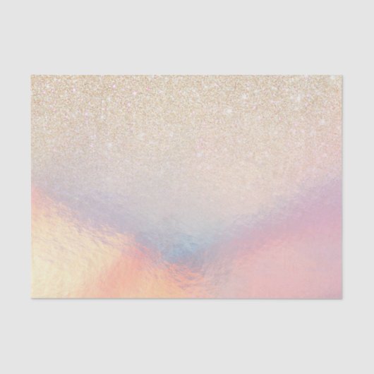 Chic Gold Glitter Iridescent Holographic Gradient Tissuepapier (Voorkant)