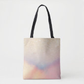 Chic Gold Glitter Iridescent Holographic Gradient Tote Bag (Voorkant)