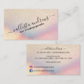 Chic Gold Glitter Iridescent Holographic Gradient Visitekaartje (Voorkant / Achterkant)