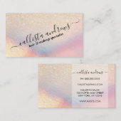 Chic Gold Glitter Iridescent Holographic Gradient Visitekaartje (Voorkant / Achterkant)