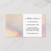 Chic Gold Glitter Iridescent Holographic Gradient Visitekaartje (Achterkant)